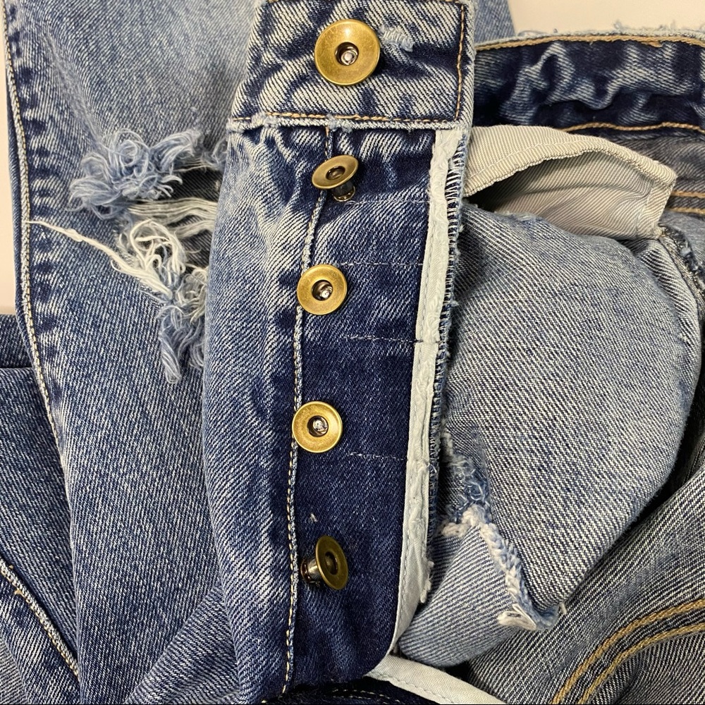 rosa cha Selvedge Jeans Womens Candiani Denim Italy Button Fly Distressed - Picture 9 of 15